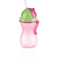 Tescoma Kindertrinkflasche mit Trinkhalm BAMBINI 300 ml, grün, rosa