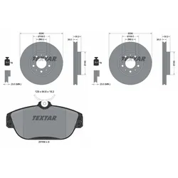 Textar Bremsscheiben 280mm + Beläge Vorne Passend Für Volvo S90 V90 960: Bremsscheibe Volvo: 9140759 Volvo: 271788 Volvo: 272312 Volvo: 31262092 Volvo