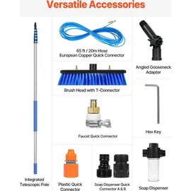 Vevor Waschbürste Teleskop 11 m Blau