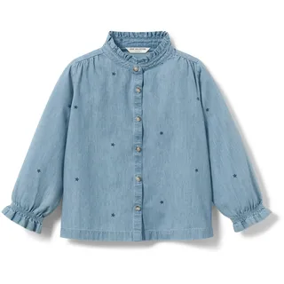 Tchibo - Kinder-Chambray-Bluse - Mädchen - Gr. 122/128 - blau
