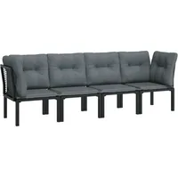 vidaXL Garten-Lounge-Set 4-tlg. schwarz/grau