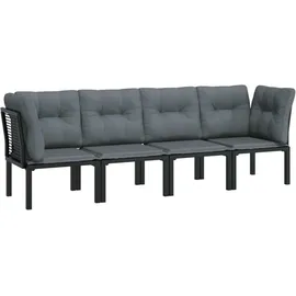 vidaXL Garten-Lounge-Set 4-tlg. schwarz/grau
