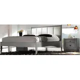 Xlmoebel Schlafzimmer-Set Schlafzimmer Doppelbett mit Nachttisch aus Holz, 3-teiliges Set, (Set 3tlg.Schlafzimmer (Bett + 2x Nachttisch), Hergestellt in Italy grau