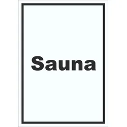 Sauna Schild mit Text Erholung Entspannung hochkant A6 (105x148mm)
