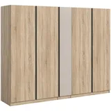 Livetastic Drehtürenschrank Oakland 230 x 183 x 53 cm Braun