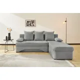 Jockenhöfer Ecksofa JOCKENHÖFER GRUPPE "L-Form, B: 191 cm", grau (hellgrau), B:191cm H:87cm T:142cm, Sofas, Ecksofa, mit Bettfunktion & Bettkasten, Unser Dauertiefpreis, Topseller