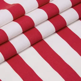 Homescapes Baumwollstoff Meterware rot-weiß gestreift, 150 cm