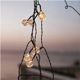 Licht-Erlebnisse Außenlichterkette LED Solar Kunststoff 266,6 cm spritzwassergeschützt schwarz
