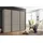 luma-home Schwebetürenschrank 3-türig 250 x 216 x 65 cm Sand Grau