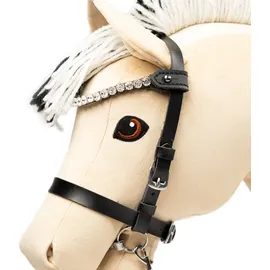 my hobby horse - Zaumzeug für Steckenpferde - schwarz mit silbernen Steinen