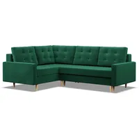 Mebligo Ecksofa, Grün, Textil, 5-Sitzer, L-Form, 223x172 cm, Wohnzimmer, Sofas & Couches, Wohnlandschaften, Ecksofas