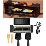 Bubble-Store Gourmet-Grill und Raclette für 2 Personen, Cool Touch-Griffe, Antihaftbeschichtung, Grill, Reflektorplatte und Heizelement aus Edelstahl, rutschfe...