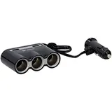Dunlop 3-fach Steckdose 12/24 V mit 2 x USB schwarz