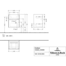 Villeroy & Boch Collaro Waschbeckenunterschrank 46 x 55 cm Kansas Oak