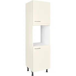 Herdumbauschrank NOBILIA ""Touch", Ausrichtung wählbar, mit zwei zusätzlichen Türen", weiß (front: lacklaminat magnolia supermatt, korpus: magnolia matt), B:60cm H:216,6cm T:58,3cm, Schränke, vormontiert, Breite/Höhe: 60/167,8 cm