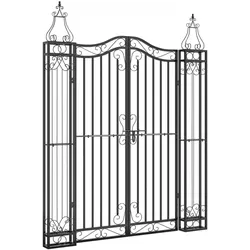 vidaXL Gartentor Schwarz 121x8x150 cm Schmiedeeisen