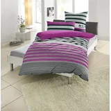 H.I.S. Majoran Polycotton recycelt beere 135 x 200 c m + 40 x 80 cm