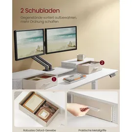 VASAGLE Schreibtisch höhenverstellbar elektrisch, mit Monitorständer, USB-Anschluss