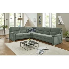 meinSofa Eckcouch Flachgewebe 2-Sitzer Grün
