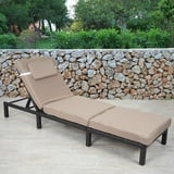 Poly-Rattan Sonnenliege HWC-A51, Relaxliege, Premium anthrazit, Kissen creme