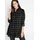 bonprix Karierte Longbluse mit Taschen Schwarz 48