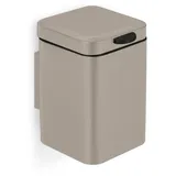 Relaxdays Kosmetikeimer Wandmontage, 3 l, Absenkautomatik, entnehmbarer Inneneimer, Bad Mülleimer, Edelstahl, beige