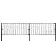 Home Deluxe Doppelstabmattenzaun MORATA Höhe: 80 cm / Länge: 10 m ohne Eckpfosten I Gartenzaun, Mattenzaun - Dunkelgrau
