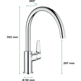 Grohe Start Curve Küchenarmatur Silber