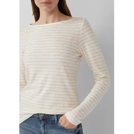 s.Oliver Gestreiftes Langarmshirt aus Flammgarn mit U-Boot-Ausschnitt - 40