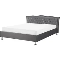 Beliani Bett mit Lattenrost Samtstoff METZ 160 x 200