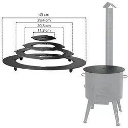 4BIG.fun Adapter - Ringe für Eintopfofen mit 38-42 cm Durchmesser Utschak Herdplatte für Feuerkessel Kasan Adaptierung Kazan