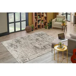 Teppich KAYOOM "Davis 225", grau, B:80cm H:12mm L:150cm, Polyester, Teppiche, edles Design, pflegeleicht, neutrale Farben