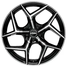 Rial Salento Diamant-schwarz-frontpoliert Alufelge schwarz