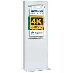 Digitale Infostele, doppelseitig, 55" in 4K UHD, weiss - mit 2 SAMSUNG 24/7 Digital Signage Displays inklusive Mediaplayer