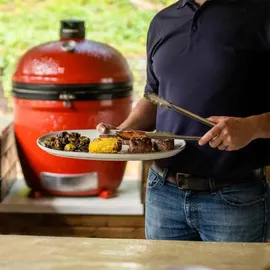 Kamado Joe Big Joe III freistehend, Holzkohlegrill - rot/schwarz, Ø 61cm