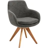 Musterring Esszimmerstuhl Tavia (Set, 2 St), Stativgestell Eiche Bianco, Drehfunktion optional, diverse Farben schwarz