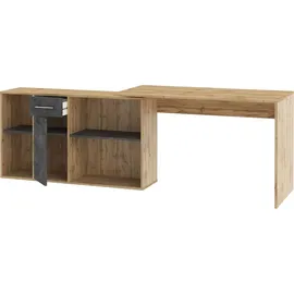 CARO-Möbel Eckschreibtisch Diego Wotan Eiche / Beton