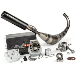 Motorpack Zylinder + Kurbelwelle + Auspuff Stage6 Streetrace 88cc Hub 45mm Derbi Euro 3 / Euro 4