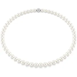 Swarovski Matrix Halskette Kristallperle Weiß Rhodiniert