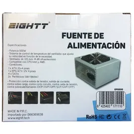 EIGHTT Netzteil 500 W ATX 20 + 4 Pin EPS/ATX 12 V 4 Pin 4SATA