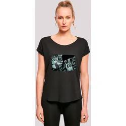 T-Shirt F4NT4STIC "ACDC Badges And Posters Collection", Damen, Gr. S, schwarz, Obermaterial: 100% Baumwolle, casual, regular fit, Rundhals, Kurzarm ohne Bündchen, Shirts, Print