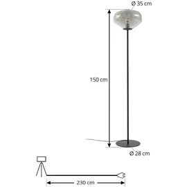 LINDBY Stehlampe Lelia Aus Glas für Wohnzimmer / Esszimmer Von Lindby