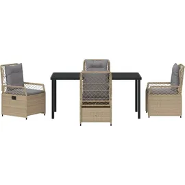 vidaXL Garten Essgruppe 5 pcs Beige Poly-Rattan