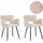 Beliani Esszimmerstuhl 2er Set Bouclé Beige/Schwarz