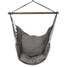 HOBEA-Germany Hängesessel uni grau XXL inkl. Aufhängung mit Innenkissen