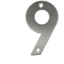 MS Beschläge - Edelstahl Hausnummern 0-9 Buchstaben A-i matt gebürstet Hauswandziffern Türnummer 9)