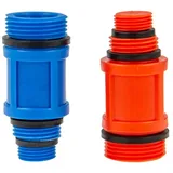tecuro Universal Baustopfen - Abdrückstopfen für 3/8-1/2 und 3/4 Zoll - Kunststoff Doppelpack je 1 x blau/rot