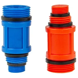 tecuro Universal Baustopfen - Abdrückstopfen für 3/8-1/2 und 3/4 Zoll - Kunststoff Doppelpack je 1 x blau/rot