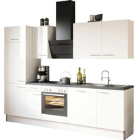 Optifit Küchenzeile Rurik986 270 cm Weiß, weiß Hochglanz -