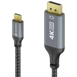 Sonero SPC-V200-020, 2 m, USB Typ-C, DisplayPort, Männlich, Männlich, Gerade
